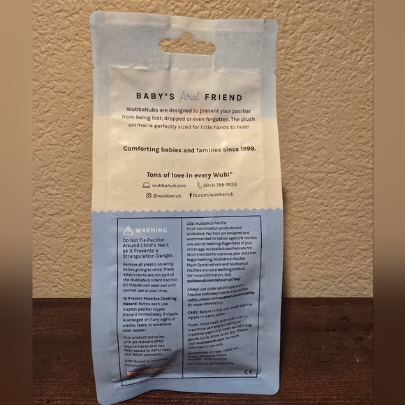 NEW SEALED WubbaNub Monkey Plush with Pacifier 0-6 Months - Picture 3 of 3